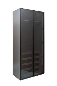 GD-10012/1-6-2 Шкаф Альто(Alto) двухд c выдв ящик,серый Кобальт, двер стекло(тонир) 100*57*230.5см