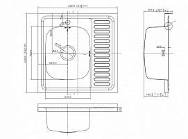 EMAR T6060RQ Накладная мойка RQ: чаша с правой стороны
