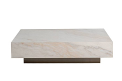 57EL-93601 Стол журнальный АГАТ (AGATE) светлый керамический 120*80*29см