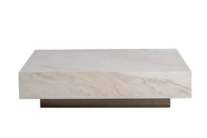 57EL-93601 Стол журнальный АГАТ (AGATE) светлый керамический 120*80*29см