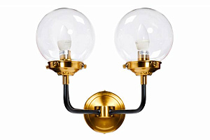 K2KG0521W-2 Бра Сфера (Simple) M латунь, стекло прозр. 32*23*h32 см